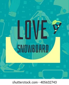 Illustration Love snowboard