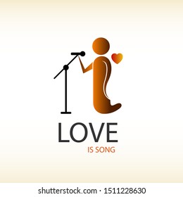 Illustration of love is song. logo with the theme of the feeling of love,