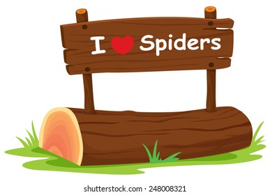 Illustration of i love spider sign