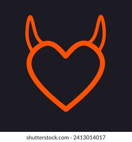 Illustration of a love symbol with horns