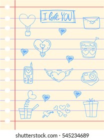 Illustration of love theme paper