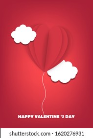 illustration of love and valentine day with heart,  origami and happy valentine's day concept, vector art and illustration.