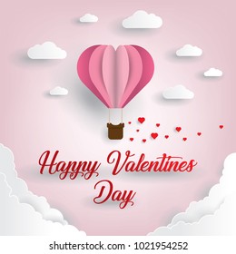 illustration of love and valentine day,Origami made hot air balloon flying over grass with heart float on the sky.paper art style.	
illustration of love and valentine day,Origami made hot air balloon 