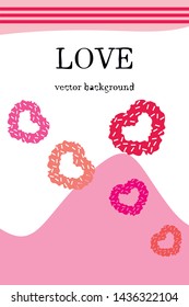 Illustration of love and valentine, digital style, vector background.