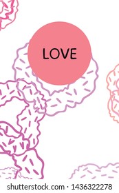 Illustration of love and valentine, digital style, vector background.