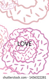 Illustration of love and valentine, digital style, vector background.