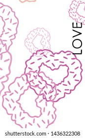 Illustration of love and valentine, digital style, vector background.