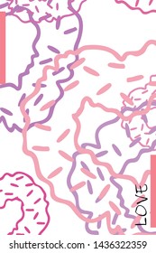 Illustration of love and valentine, digital style, vector background.