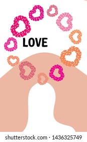 Illustration of love and valentine, digital style, vector background.