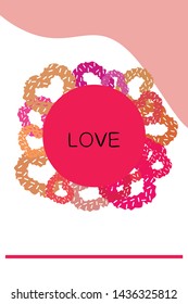 Illustration of love and valentine, digital style, vector background.