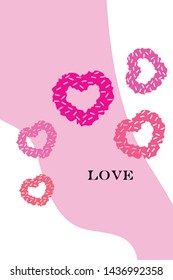 Illustration of love and valentine, digital style, vector background.