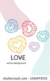 Illustration of love and valentine, digital style, vector background.
