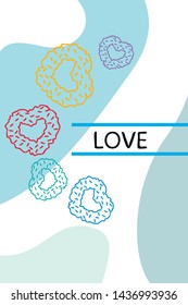 Illustration of love and valentine, digital style, vector background.