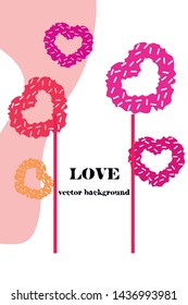 Illustration of love and valentine, digital style, vector background.
