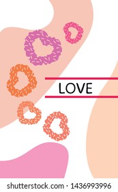 Illustration of love and valentine, digital style, vector background.