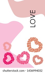 Illustration of love and valentine, digital style, vector background.