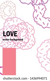 Illustration of love and valentine, digital style, vector background.