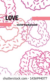 Illustration of love and valentine, digital style, vector background.