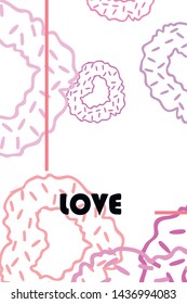 Illustration of love and valentine, digital style, vector background.