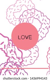 Illustration of love and valentine, digital style, vector background.