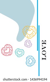 Illustration of love and valentine, digital style, vector background.