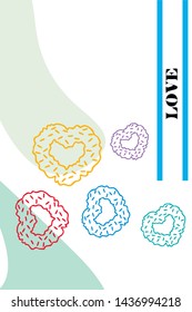 Illustration of love and valentine, digital style, vector background.