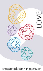 Illustration of love and valentine, digital style, vector background.