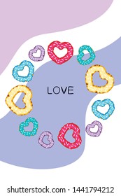 Illustration of love and valentine, digital style, vector background.