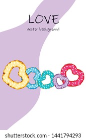 Illustration of love and valentine, digital style, vector background.