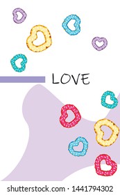 Illustration of love and valentine, digital style, vector background.