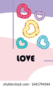Illustration of love and valentine, digital style, vector background.