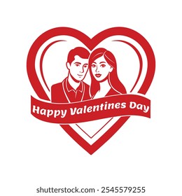 Illustration of love and valentine's Day with couple