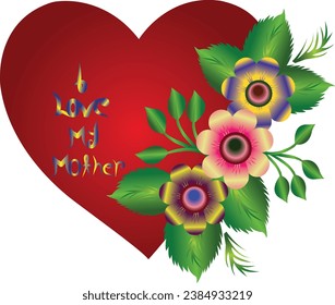 illustration of love vector design with flowers