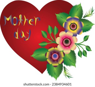illustration of love vector design with flowers