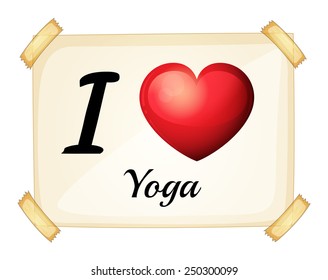Illustration of I love yoga banner
