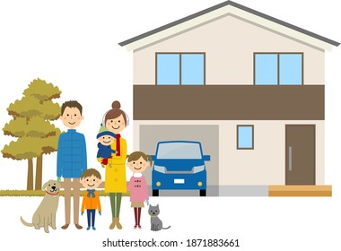 It is an illustration of a lovely family and my home.