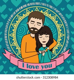illustration of a loving couple