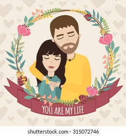 illustration of a loving couple