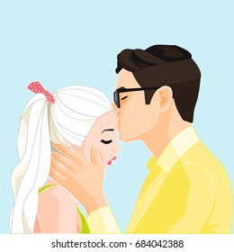 Illustration of loving couple