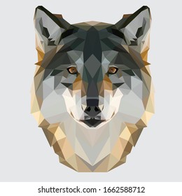 illustration of low poly wolf vector design