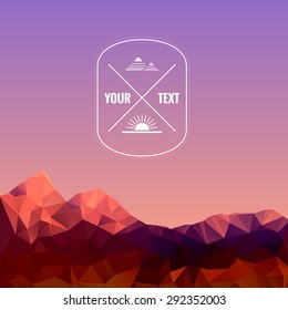 Illustration of low polygonal mountains, vector background