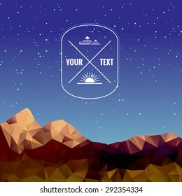 Illustration of low polygonal mountains, vector background