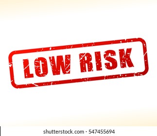 Illustration of low risk text buffered on white background