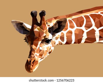 illustration LowPoly Giraffe