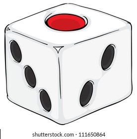 illustration of a ludo dice in a white background