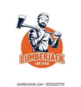 illustration of lumberjack for t-shirt design