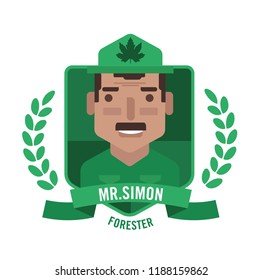 illustration of lumberjack,forester emblem