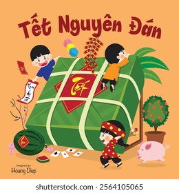 Illustration of Lunar New Year in Vietnam