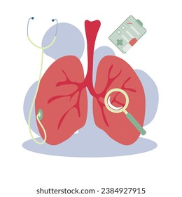 the illustration of lung examine
