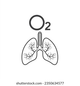illustration of lung, lung icon, vector art.